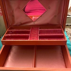 Vintage pink jewelry box